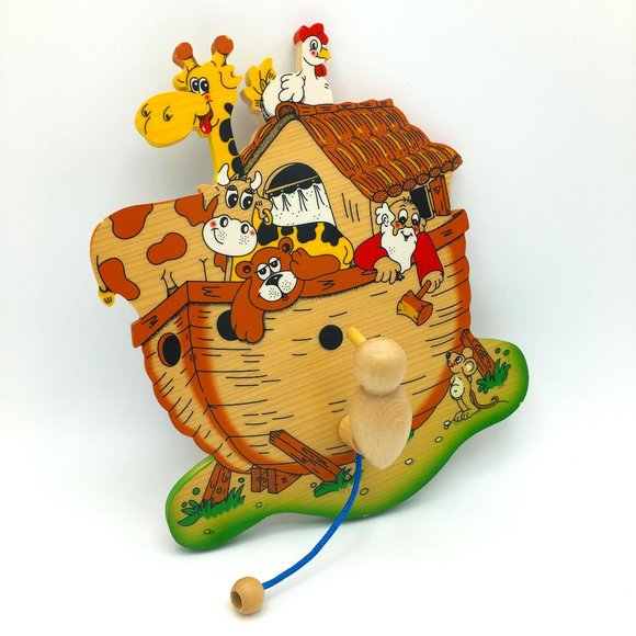 Bartolucci Wooden Noahs Ark Doorknocker Made In Italy Nursery Kids Decor US SHIP - Picture 1 of 9